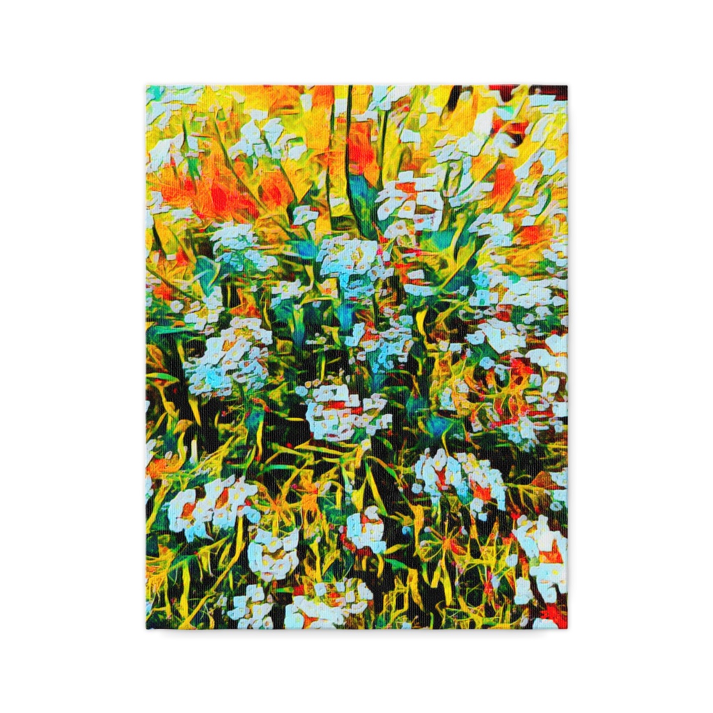 a-159 傍らに咲く可憐な花 スイートアリッサム A lovely flower that Lobularia maritima キャンバス画 F-6