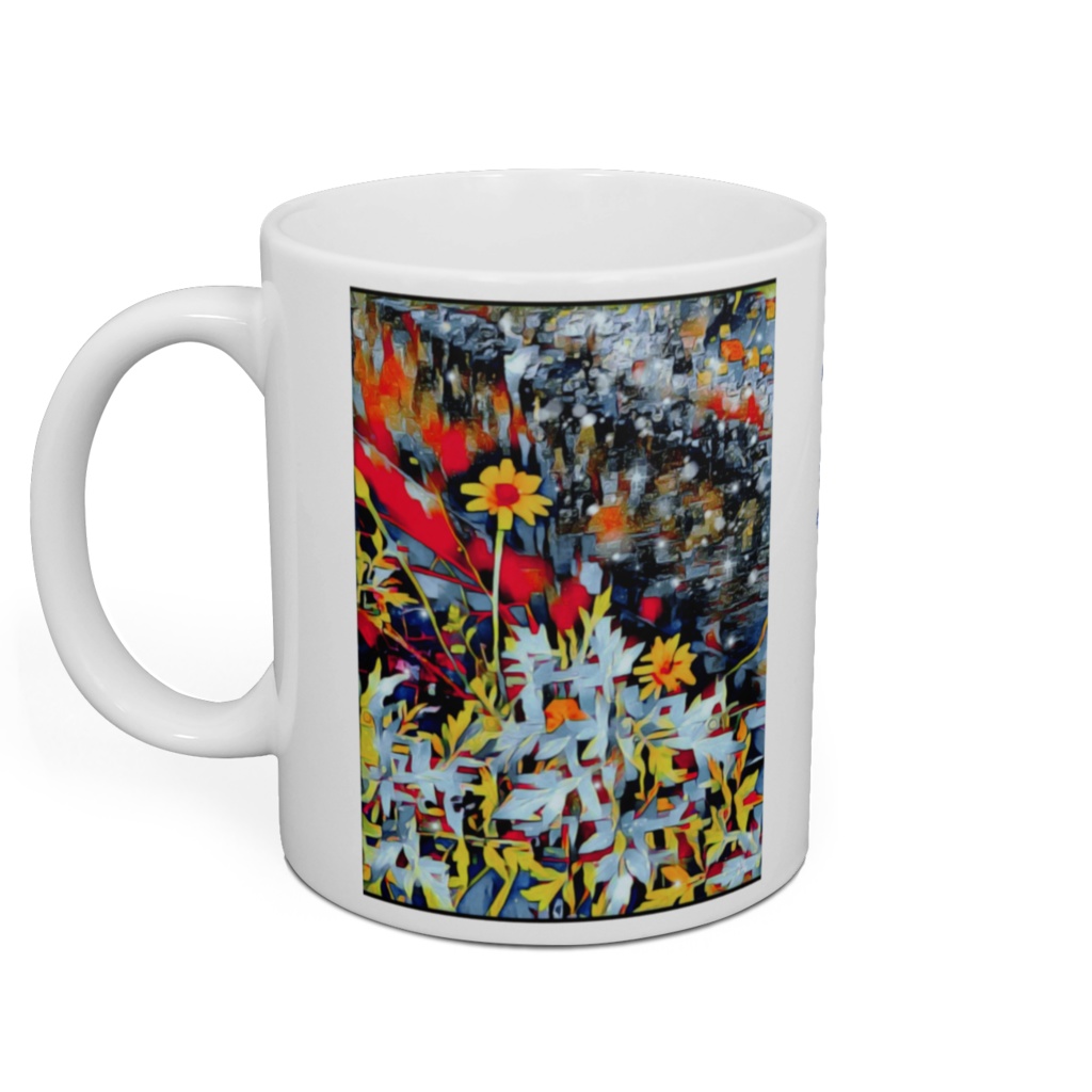 a-166 Roadside flowers 黄色いコスモス マグカップ