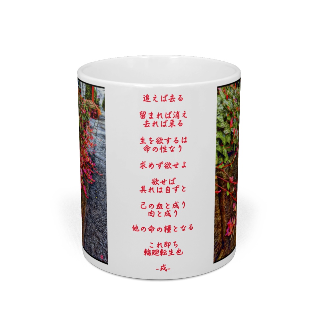 a-164 黄金の華 朱鷺茜 小判の木 Breynia nivosaマグカップ