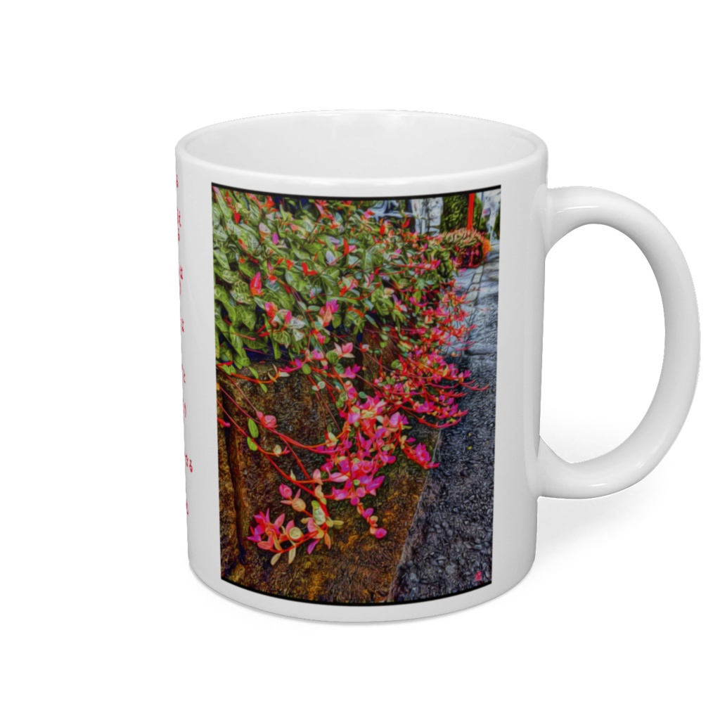 a-164 黄金の華 朱鷺茜 小判の木 Breynia nivosaマグカップ