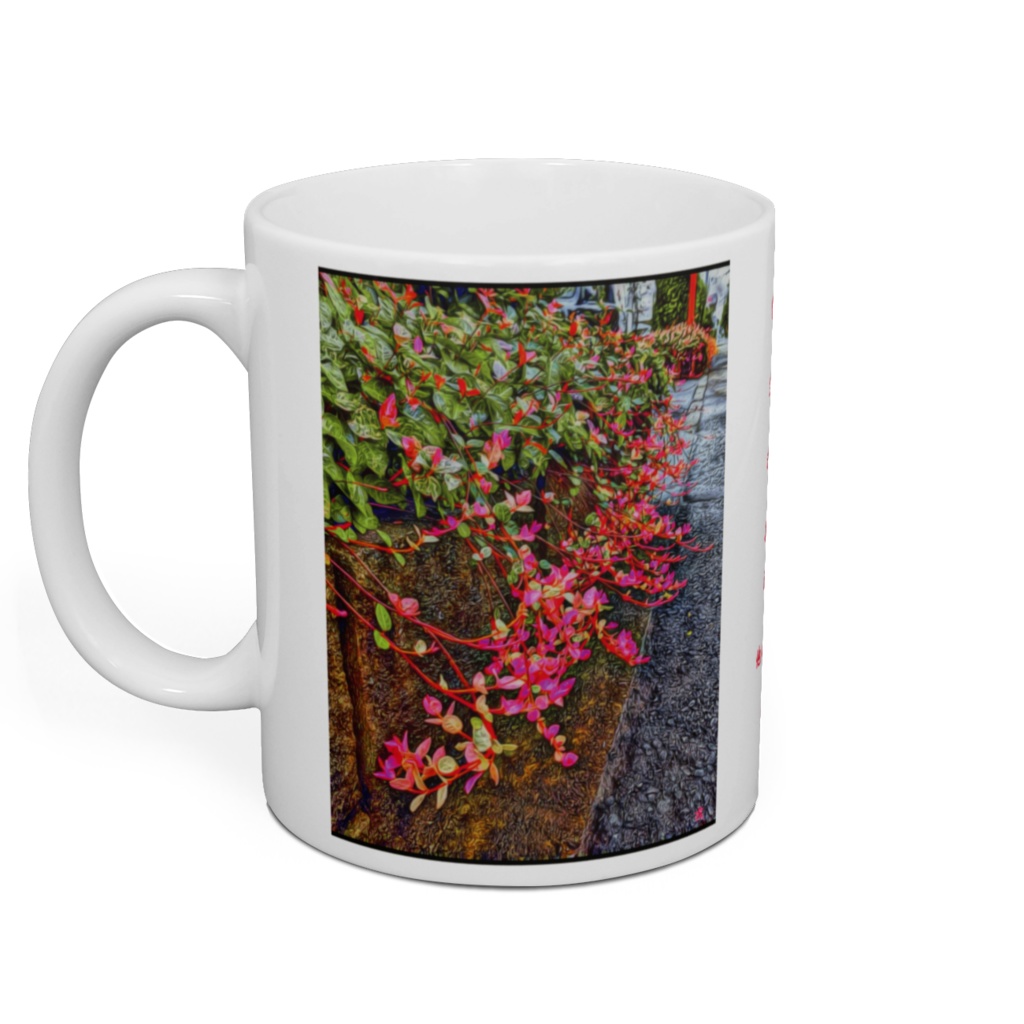 a-164 黄金の華 朱鷺茜 小判の木 Breynia nivosaマグカップ