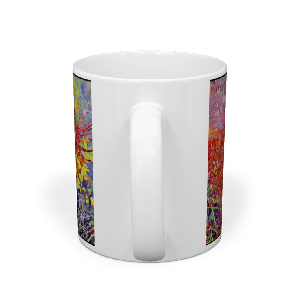 a-257 曼珠沙華 レトロ版画風 Cluster amaryllis retro print style マグカップ