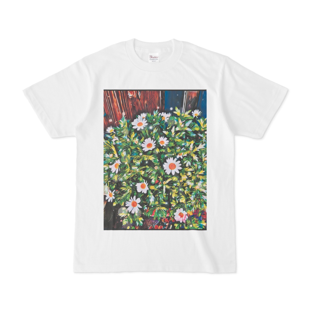 a-374 軒先の花 君を待つ Waiting for the flower at the eaves Tシャツ