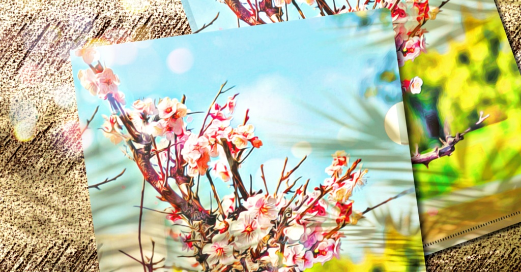 a-390 路傍に咲く華 桜 Flower cherry blossoms blooming on the roadside クリアファイル