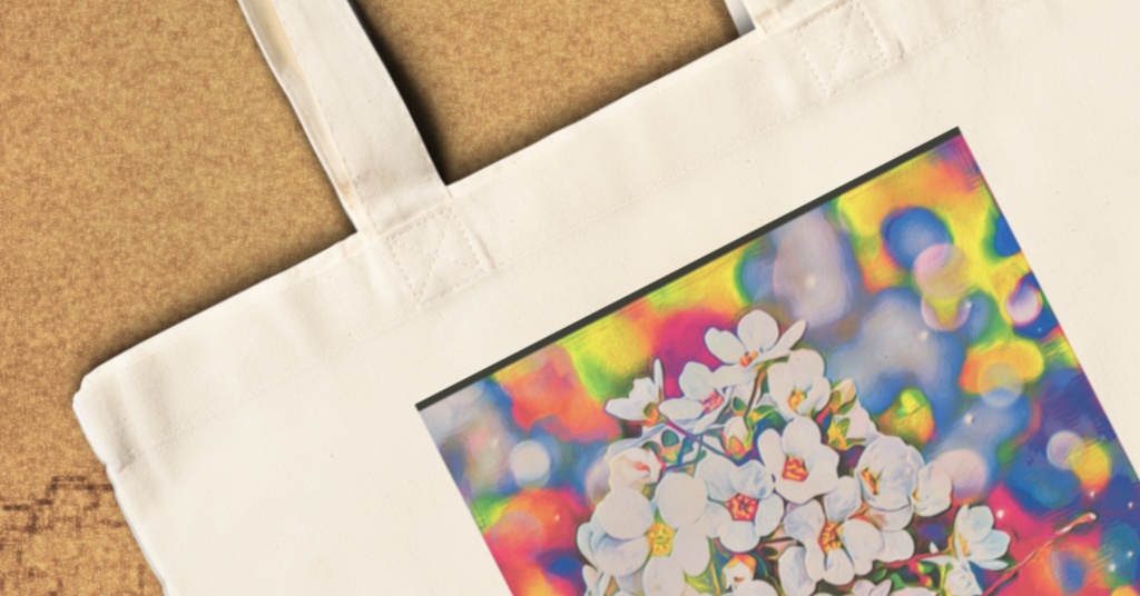 a-398 浮花 滲む雑踏 Floating flowers bleeding crowdエコバッグ