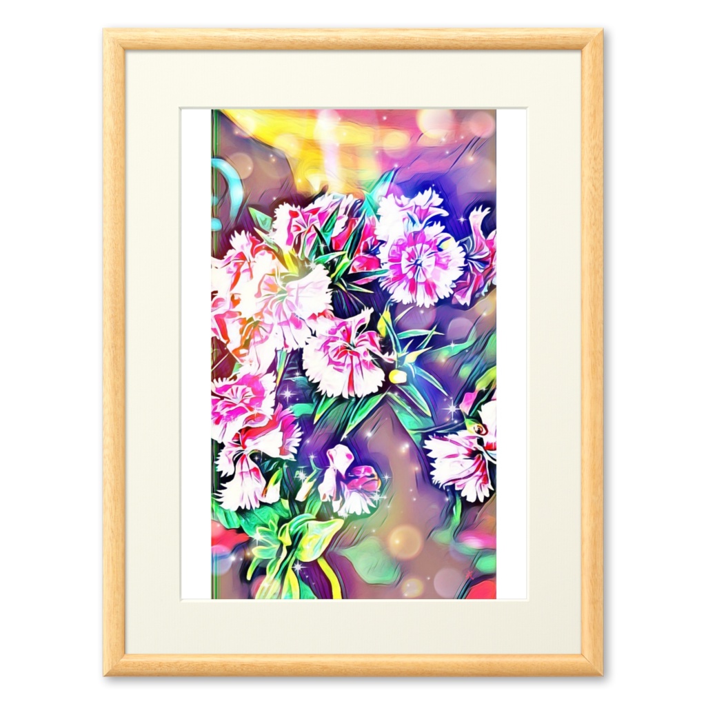 a-473 花 桃色鷺 Flower pink heron プリモアート(複製画)