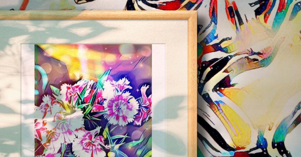 a-473 花 桃色鷺 Flower pink heron プリモアート(複製画)