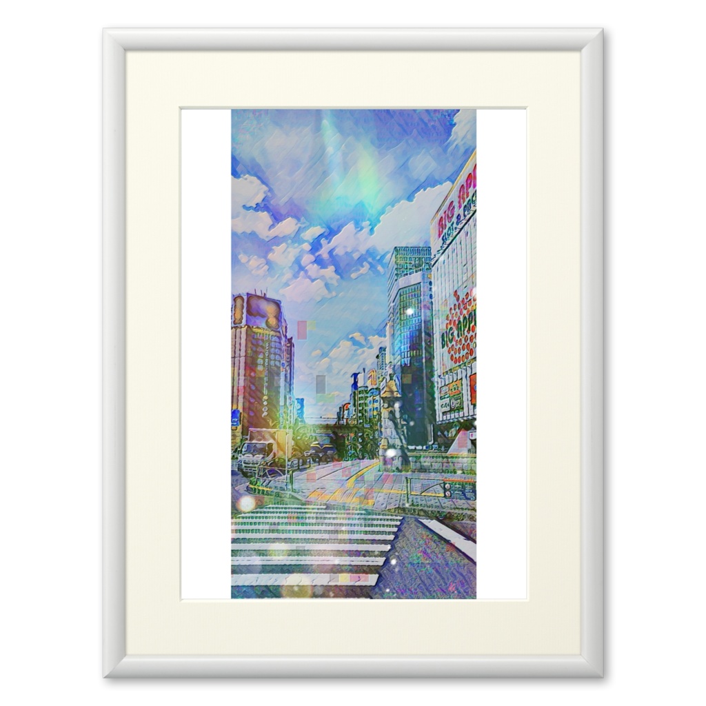 a-483 街 光 色 街はデジタルで出来ていた City Light's Colors The city was made digitally プリモアート(複製画)