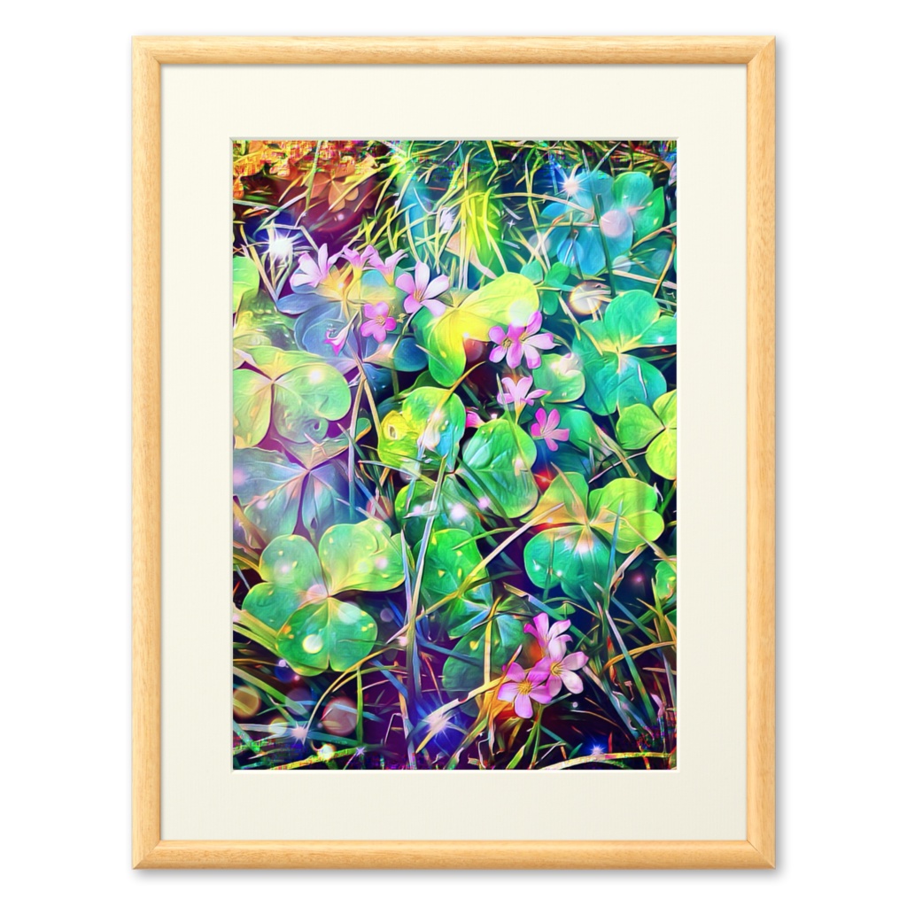 a-518 花 夕闇 夜の明かりに映える花 Flowers dusk Flowers that shine in the night light プリモアート(複製画)