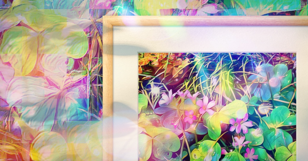 a-518 花 夕闇 夜の明かりに映える花 Flowers dusk Flowers that shine in the night light プリモアート(複製画)