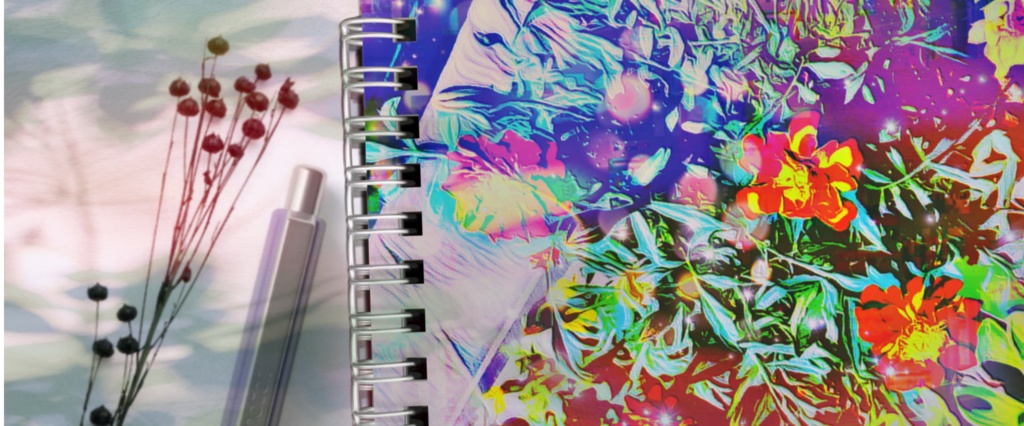 a-520 花 絵画的光の波紋 Flower. Pictorial ripples of light アートポスト(メモ帳)