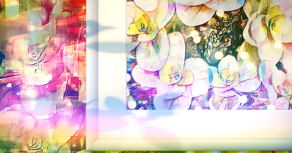 a-532 光 花 降り注ぐ Light, flowers, pouring down プリモアート(複製画)