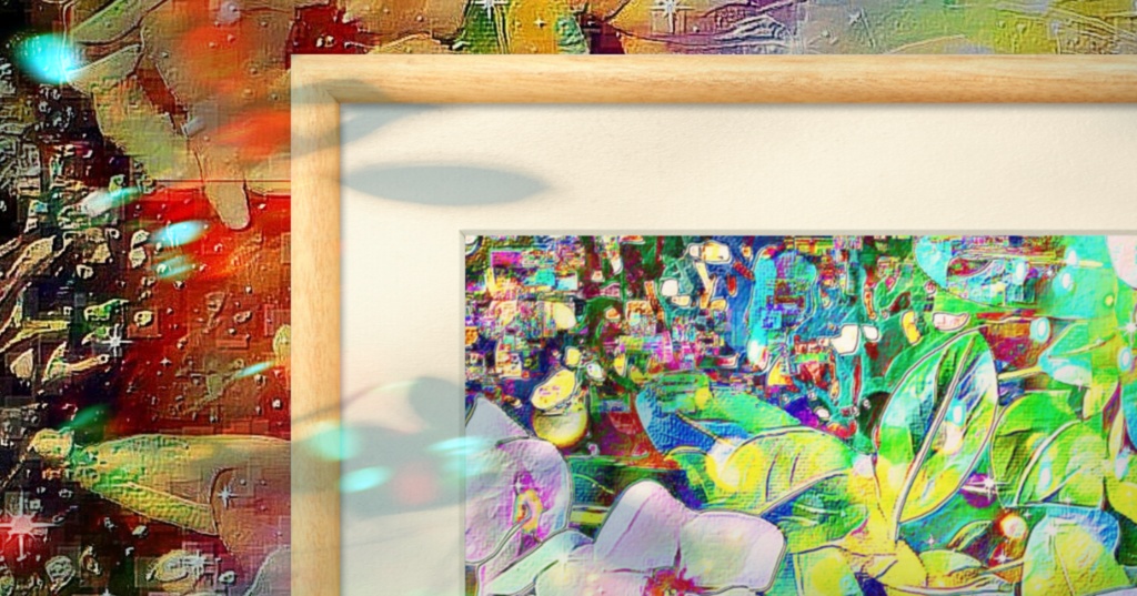 a-541 明るいデジタルネガティブ花 Bright digital negative flowers プリモアート(複製画)