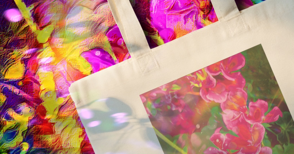 a-548 朝 花雫 Morning  Flower drop エコバッグ