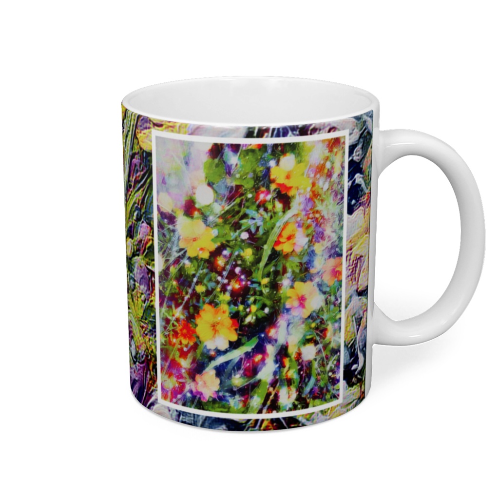 a-550 路傍の花 雨上がりの黄色い花 Roadside flowers Yellow flowers after the rain マグカップ