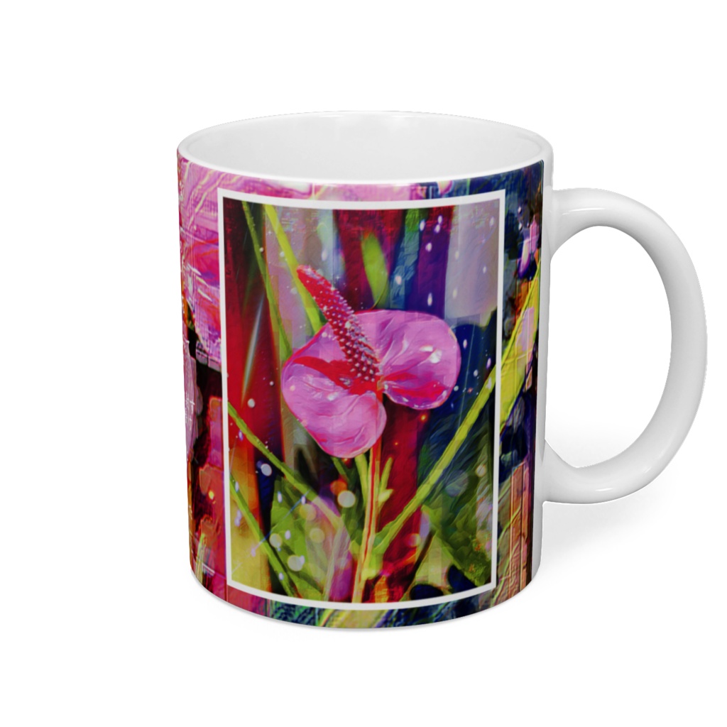 a-558 デジタル的桃色トロピカーナ Digital pink tropicana マグカップ