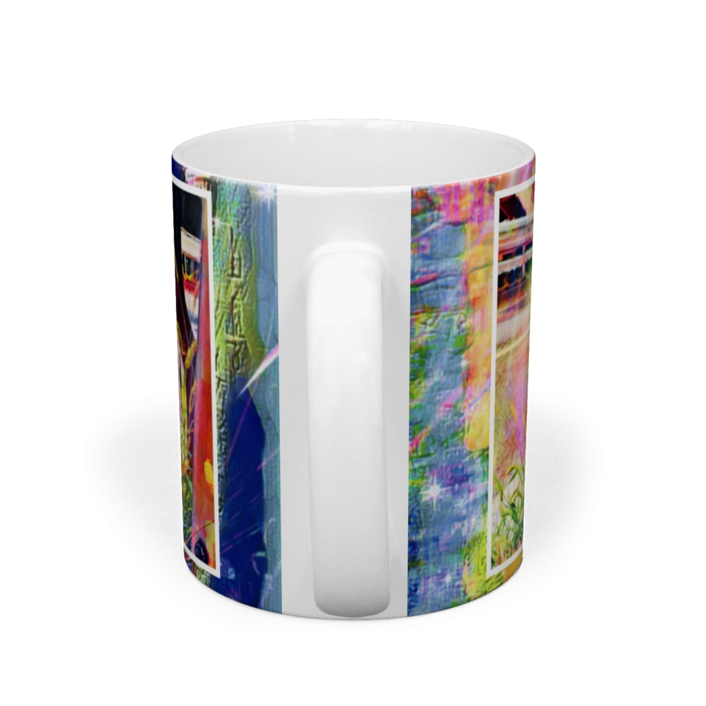 a-562 秋の近づくバス停で At the bus stop approaching autumn マグカップ