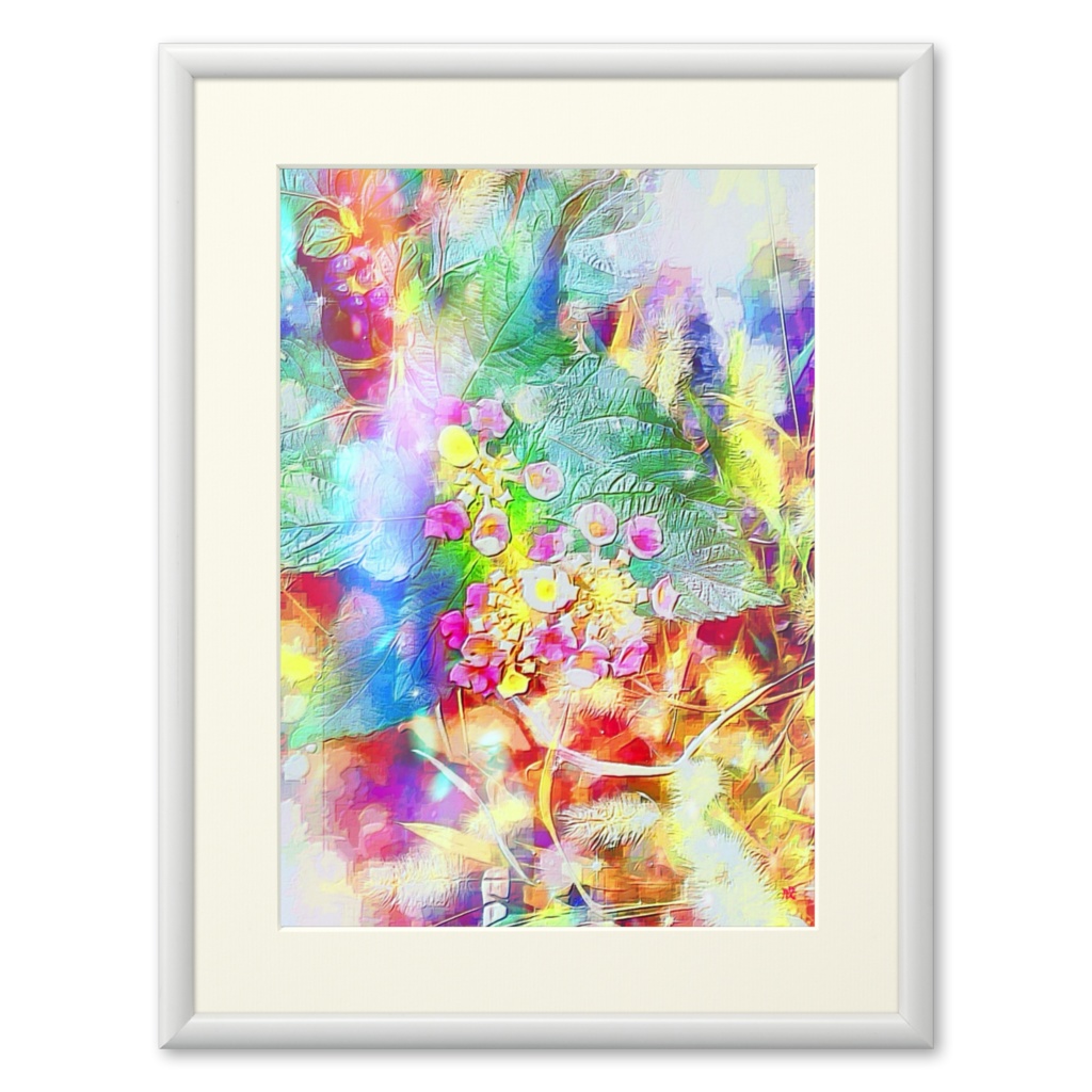 a-588 花 秋 碧光の再現度 Flower autumn blue light reproducibility プリモアート(複製画)