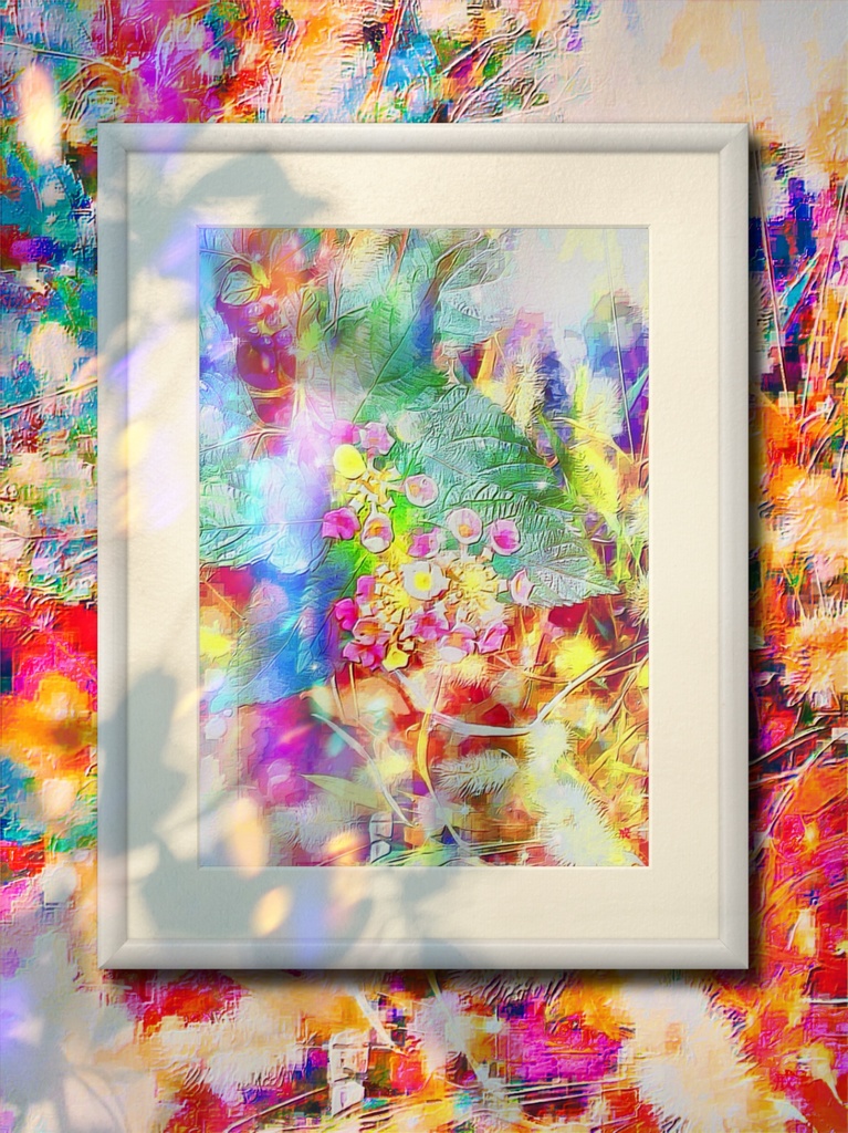 a-588 花 秋 碧光の再現度 Flower autumn blue light reproducibility プリモアート(複製画)