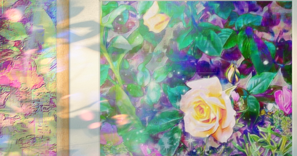 a-592 花 写実的薔薇ノ一面 Flowers.  One side of the photorealistic rose プリモアート(複製画)☆応援企画商品☆