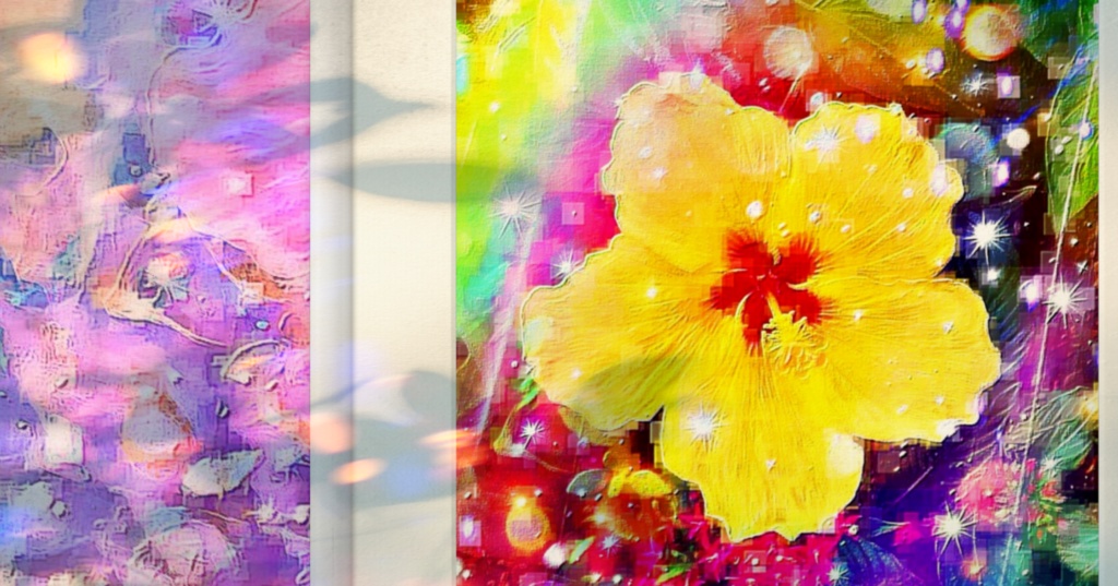 a-596 花 温室のハイビスカス A Flower  Greenhouse hibiscus プリモアート(複製画)☆応援企画商品☆