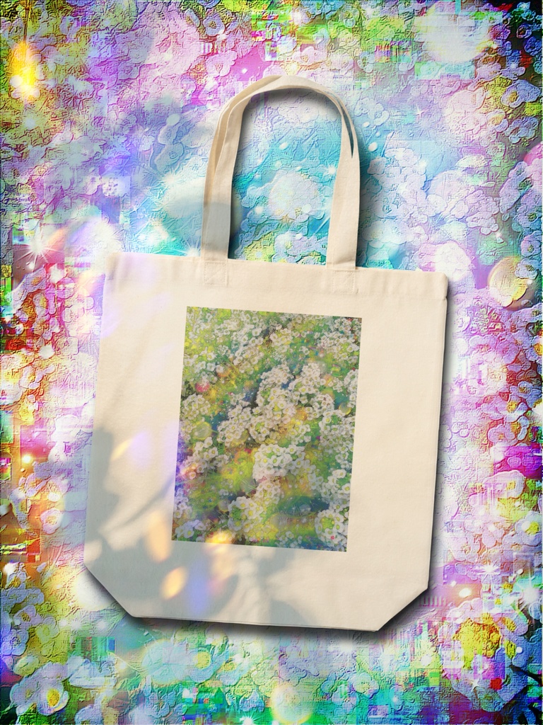 a-598 路傍の花 虹の風 Roadside flowers rainbow wind トートバッグ ☆応援企画商品☆