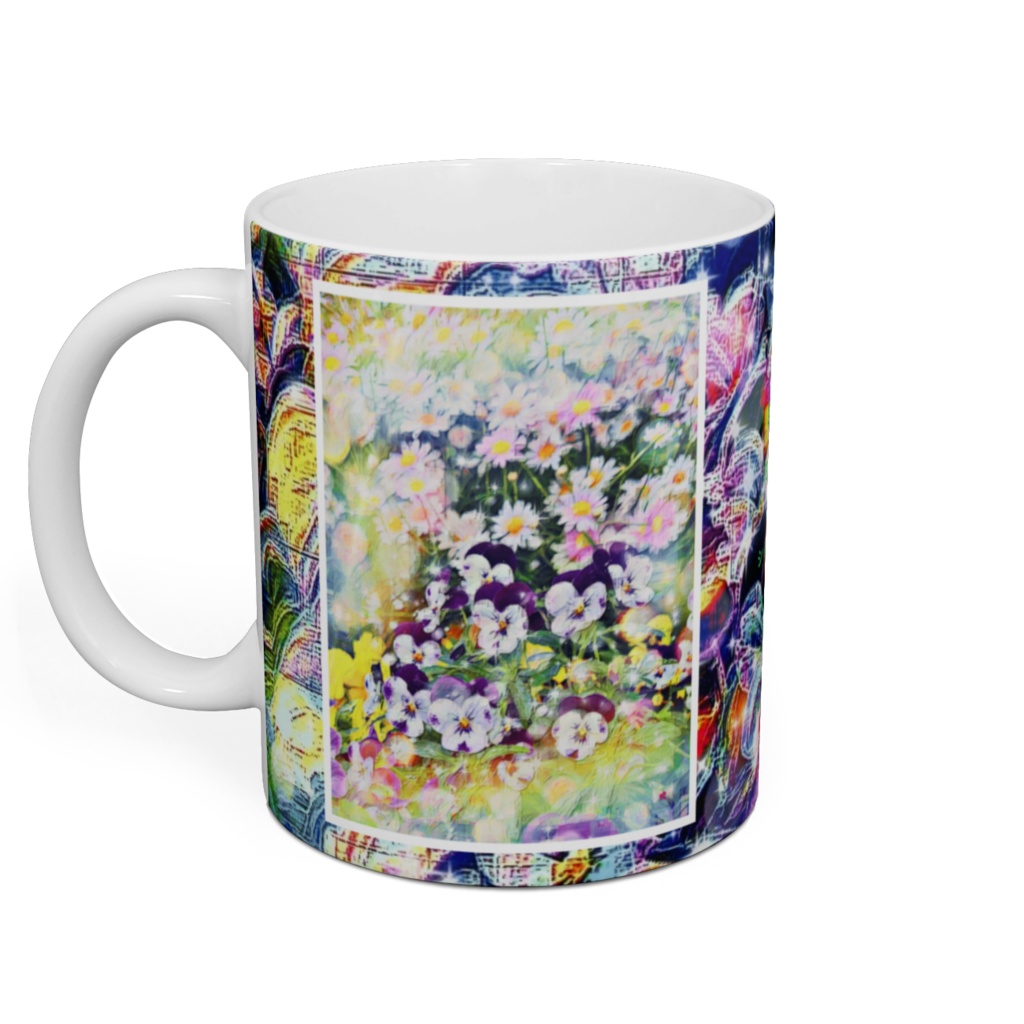 a-603 華 優しき花の集い Glossy. A gathering of gentle flowers マグカップ ☆応援企画商品☆