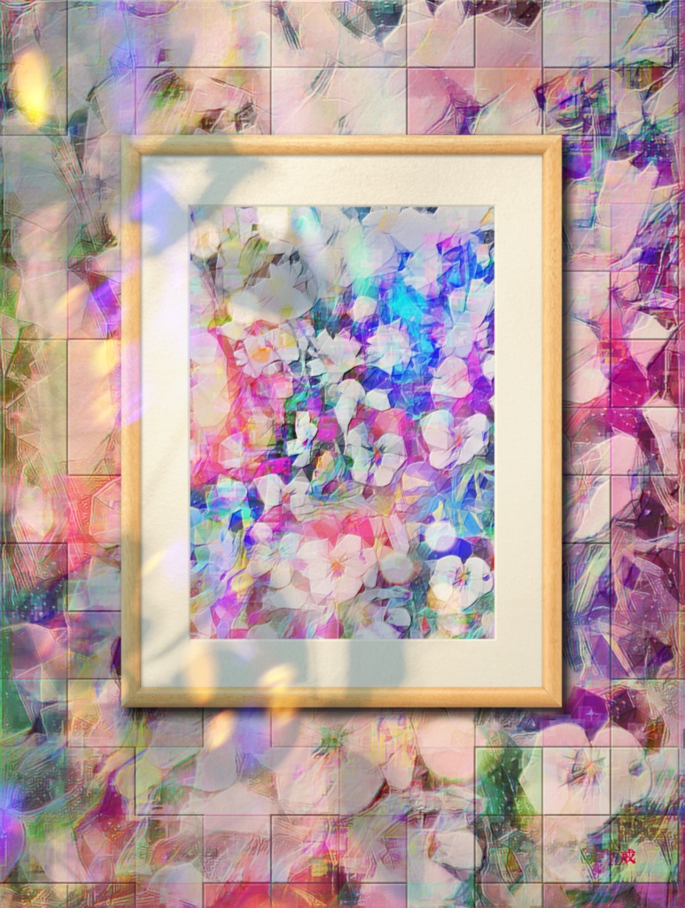 a-617 氷雪之花 虹の灌水 Ice and snow flowers Rainbow irrigation プリモアート(複製画) ☆応援企画商品☆