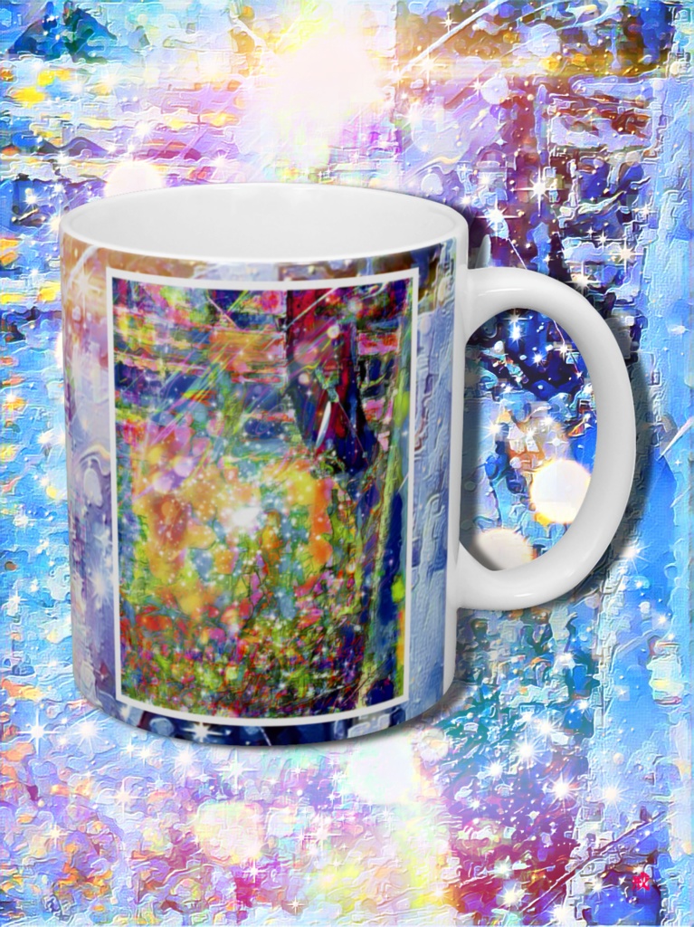 a-624 虹 空間から漏れ出る光 Rainbow. Light overflowing from space マグカップ ☆応援企画商品☆