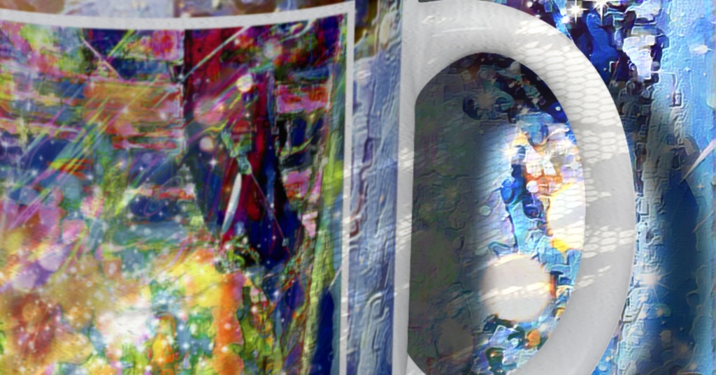 a-624 虹 空間から漏れ出る光 Rainbow.  Light overflowing from space マグカップ ☆応援企画商品☆