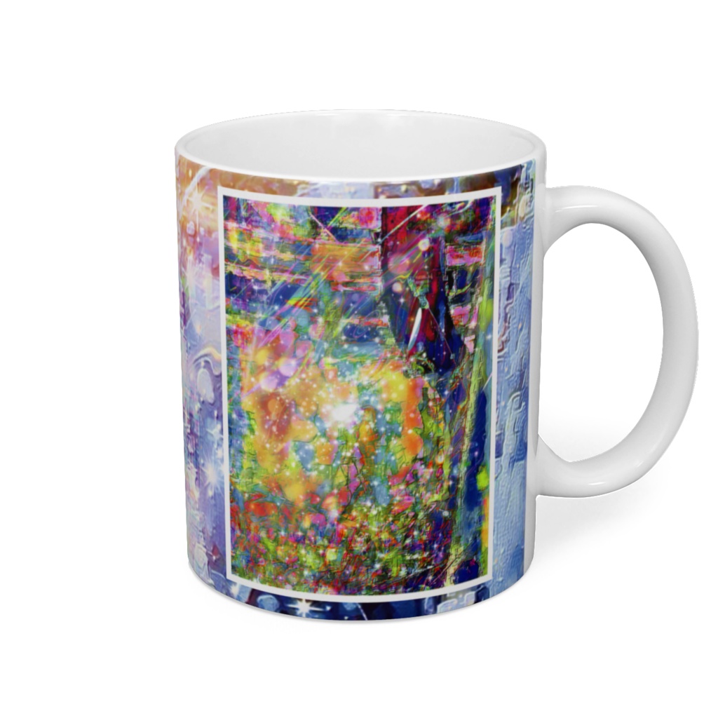 a-624 虹 空間から漏れ出る光 Rainbow. Light overflowing from space マグカップ ☆応援企画商品☆