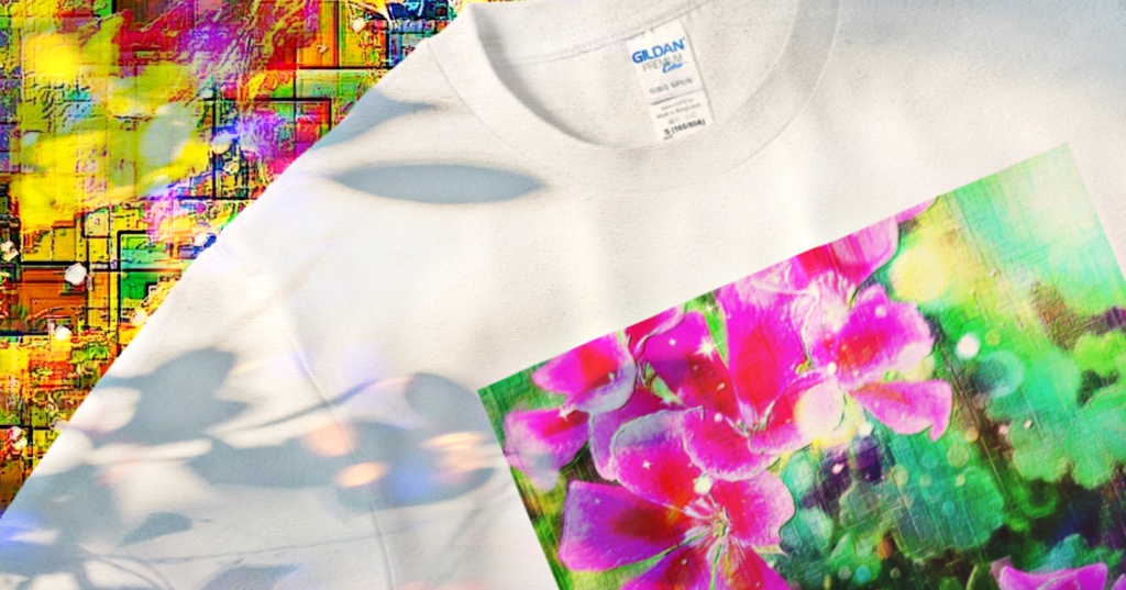 a-626 花 映える緑 Flowers. Shining green Tシャツ ☆応援企画商品☆