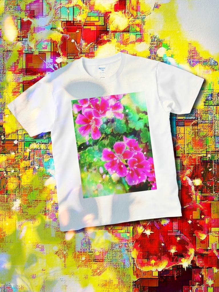a-626 花 映える緑 Flowers. Shining green Tシャツ ☆応援企画商品☆