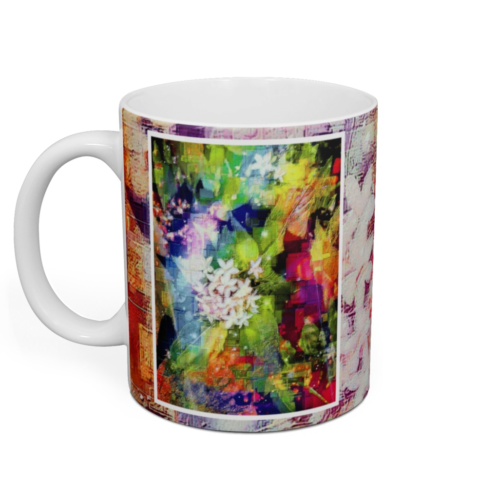 a-632 碧光 白い花束 Blue light. White bouquet マグカップ ☆応援企画商品☆