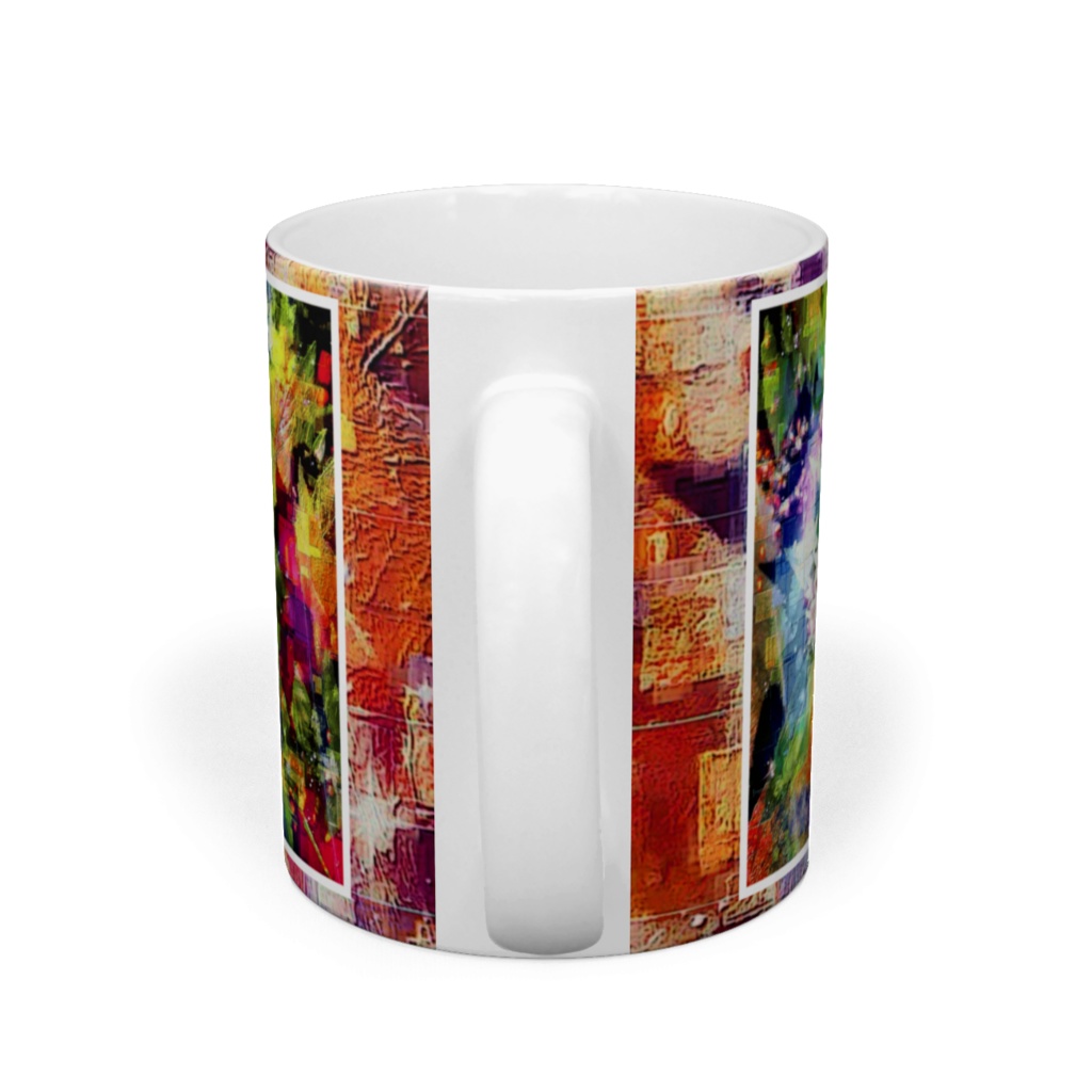 a-632 碧光 白い花束 Blue light. White bouquet マグカップ ☆応援企画商品☆