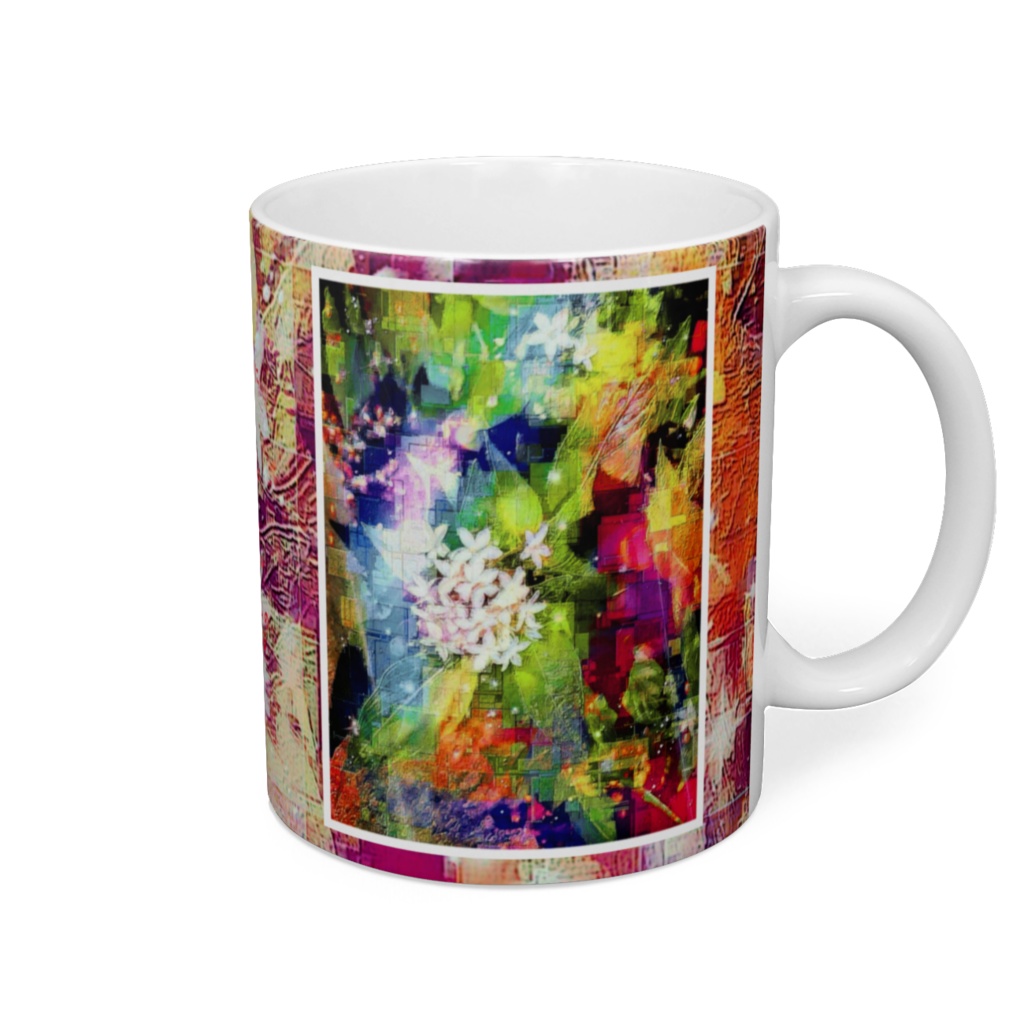 a-632 碧光 白い花束 Blue light. White bouquet マグカップ ☆応援企画商品☆