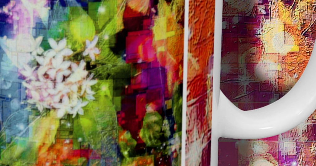 a-632 碧光 白い花束 Blue light. White bouquet マグカップ ☆応援企画商品☆