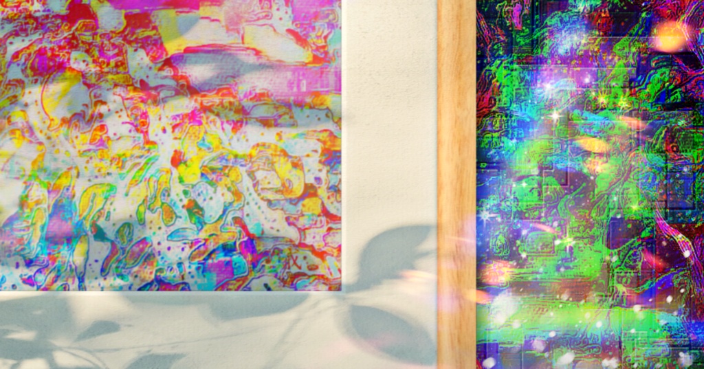 a-633 其の黄色と虹の滲み That yellow and rainbow bleeding プリモアート(複製画) ☆応援企画商品☆