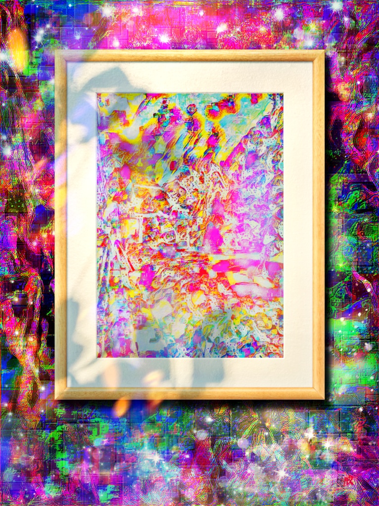 a-633 其の黄色と虹の滲み That yellow and rainbow bleeding プリモアート(複製画) ☆応援企画商品☆