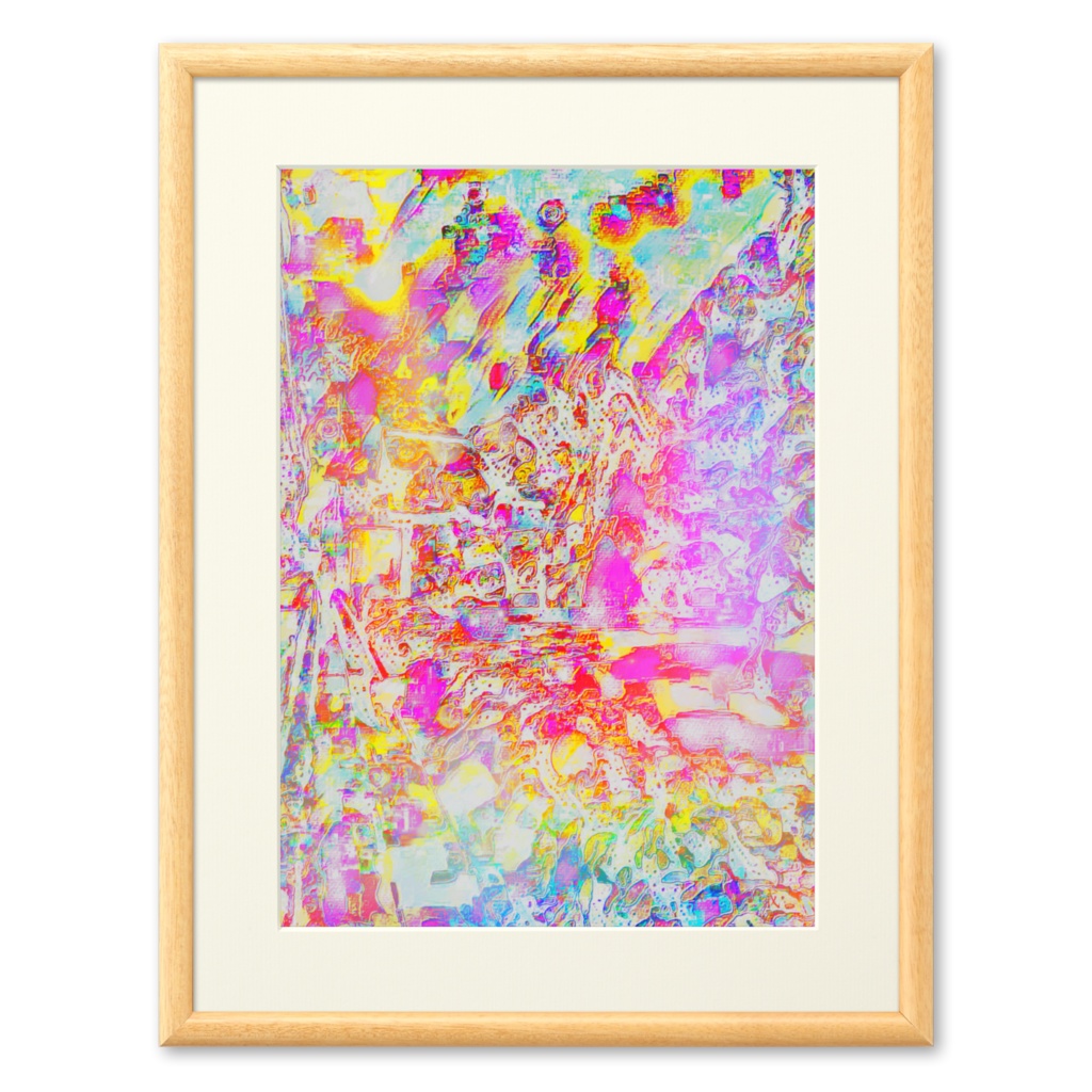 a-633 其の黄色と虹の滲み That yellow and rainbow bleeding プリモアート(複製画) ☆応援企画商品☆