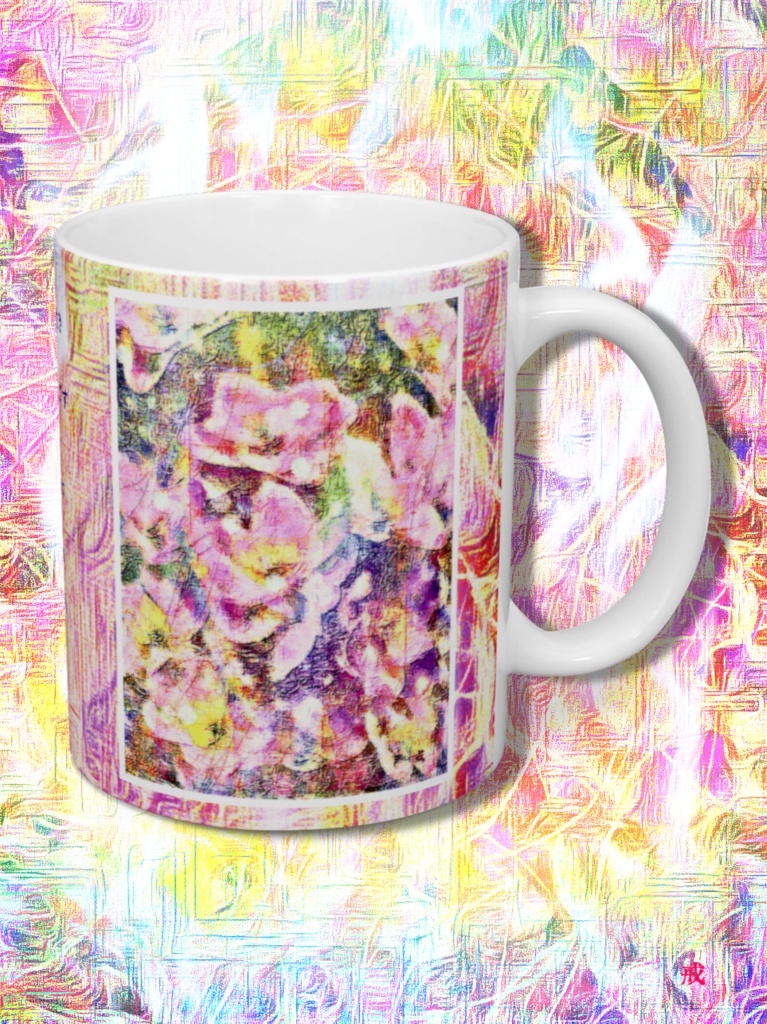 a-640 焼き付いた壁の花 Flowers on the burnt wall マグカップ ☆応援企画商品☆