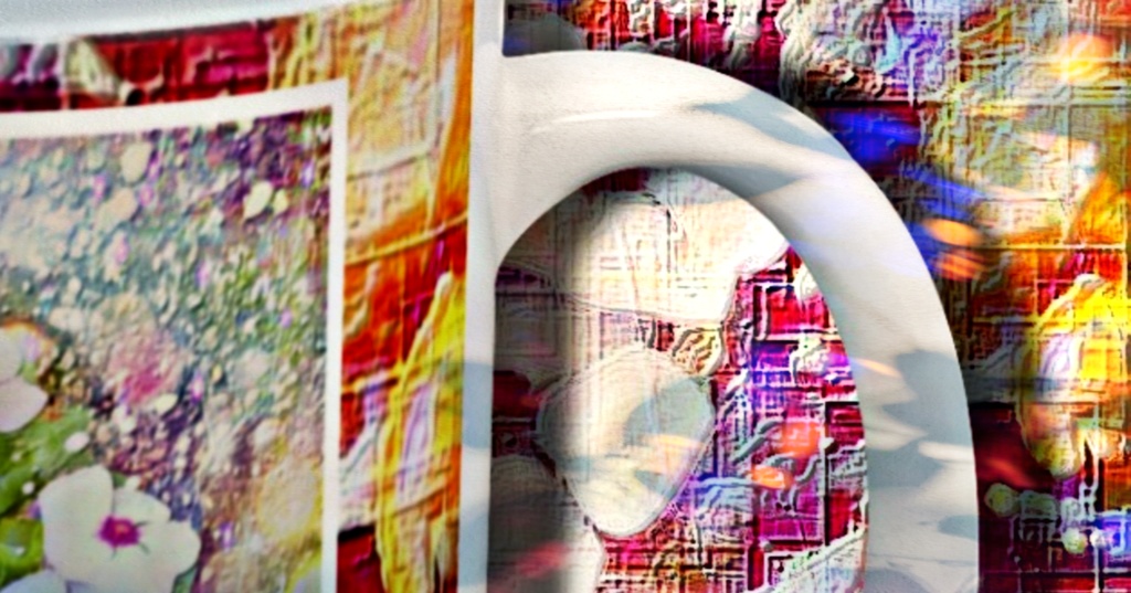 a-644 華 庭で 息抜き Glossy. Take a break in the garden マグカップ ☆応援企画商品☆