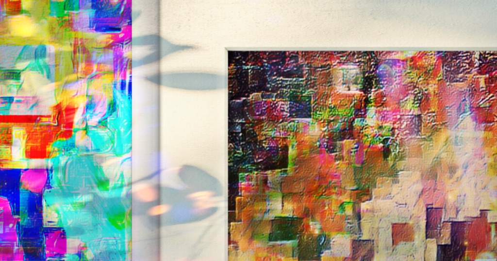 a-649 再生 壁から浮あがる花達 Regeneration Flowers rising from the wall プリモアート(複製画) ☆応援企画商品☆