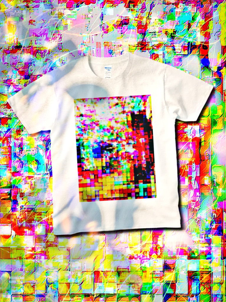 a-650 黒と格子の三原色 Three primary colors of black and lattice Tシャツ ☆応援企画商品☆