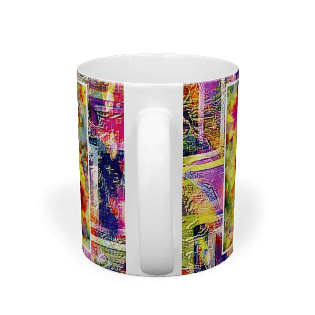 a-656 華 移り変わる花の色と光の色彩 Glossy. Changing flower colors and light colors マグカップ ☆応援企画商品☆