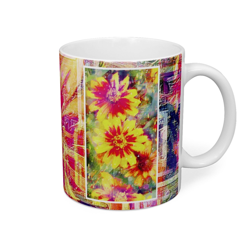 a-656 華 移り変わる花の色と光の色彩 Glossy. Changing flower colors and light colors マグカップ ☆応援企画商品☆