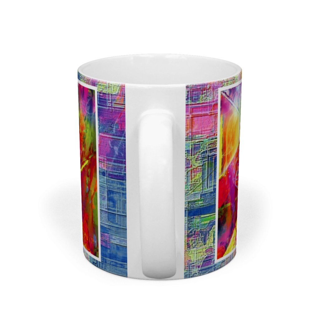 a-664 鏡との対峙 迎合する花 滲むデジタル Confrontation with the mirror. A flower to meet. Blurred digital マグカップ ☆応援企画商品☆