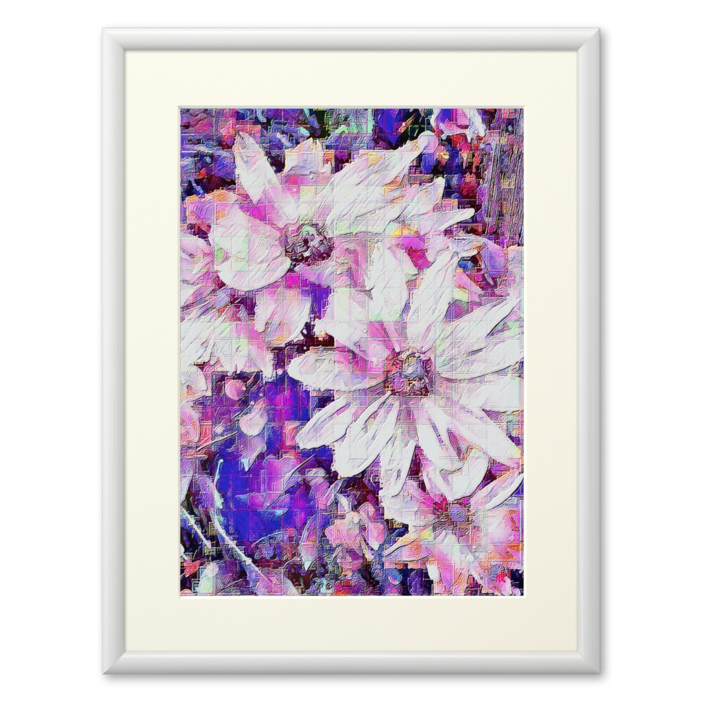 a-665 華 滲む紫のデジタルイリュージョ ン Glossy Blurred purple digital illusion プリモアート(複製画) ☆応援企画商品☆