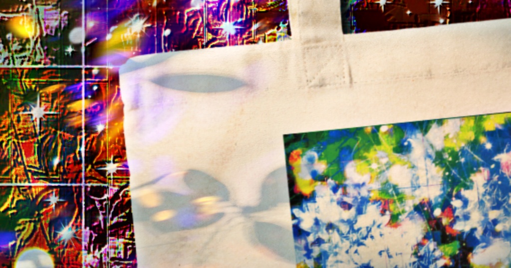 a-667 華 晩秋 氷結花 Glossy. Late autumn freezing flowers トートバッグ ☆応援企画商品☆