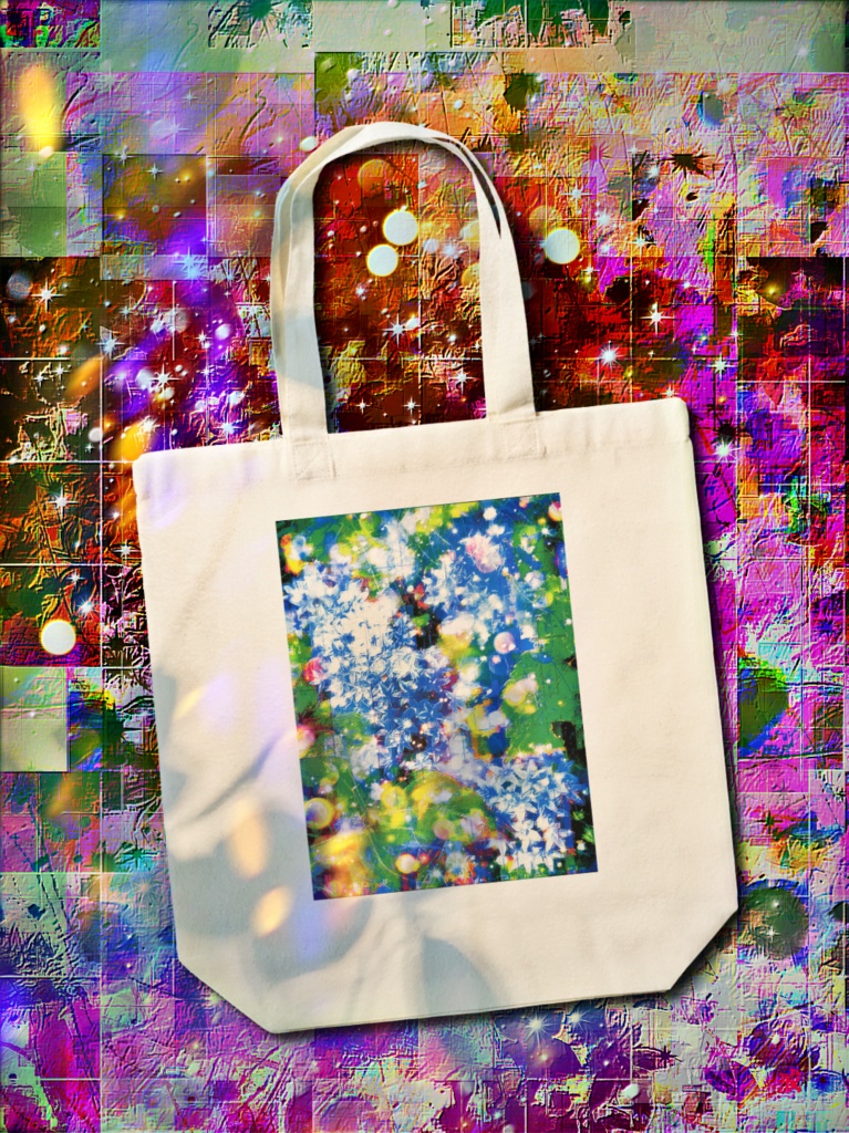 a-667 華 晩秋 氷結花 Glossy. Late autumn freezing flowers トートバッグ ☆応援企画商品☆